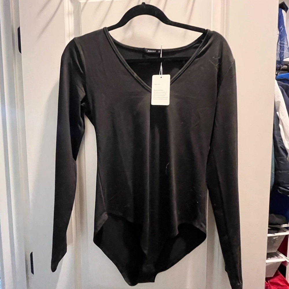 Elegant Black V-Neck Bodysuit